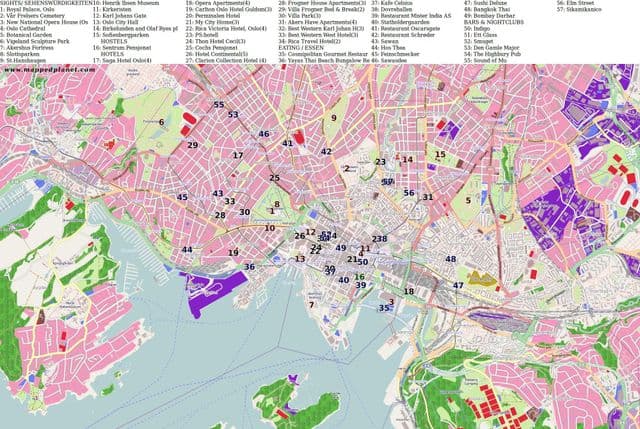 Oslo sights map