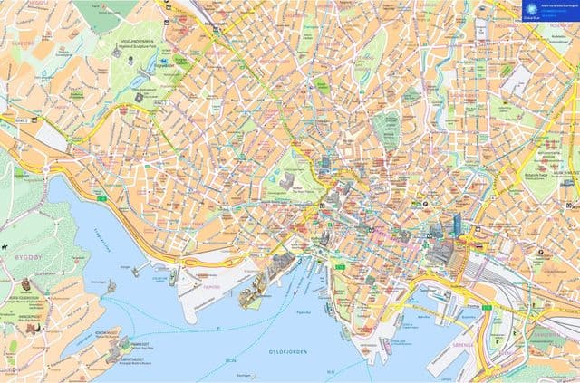 Oslo city center map