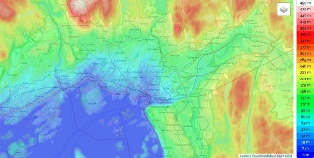 Oslo elevation map