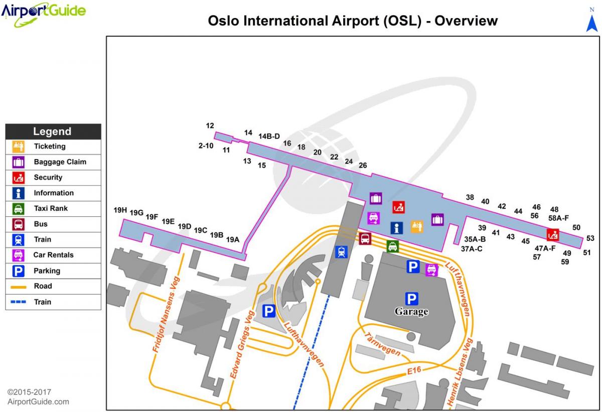 Oslo airport terminal map