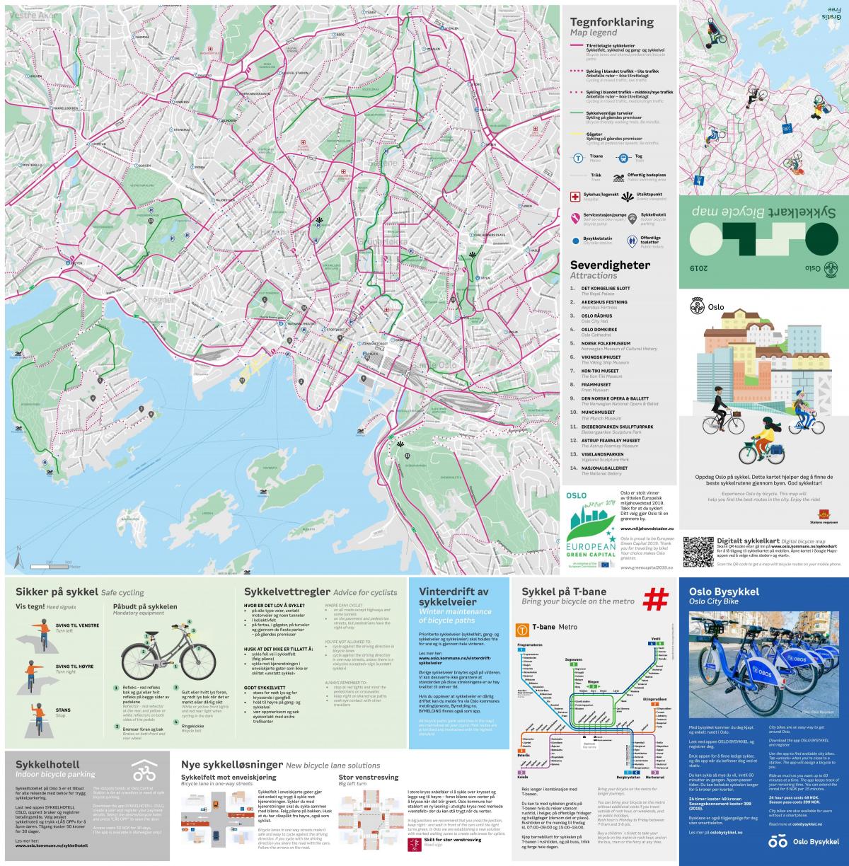 Oslo bike lane map