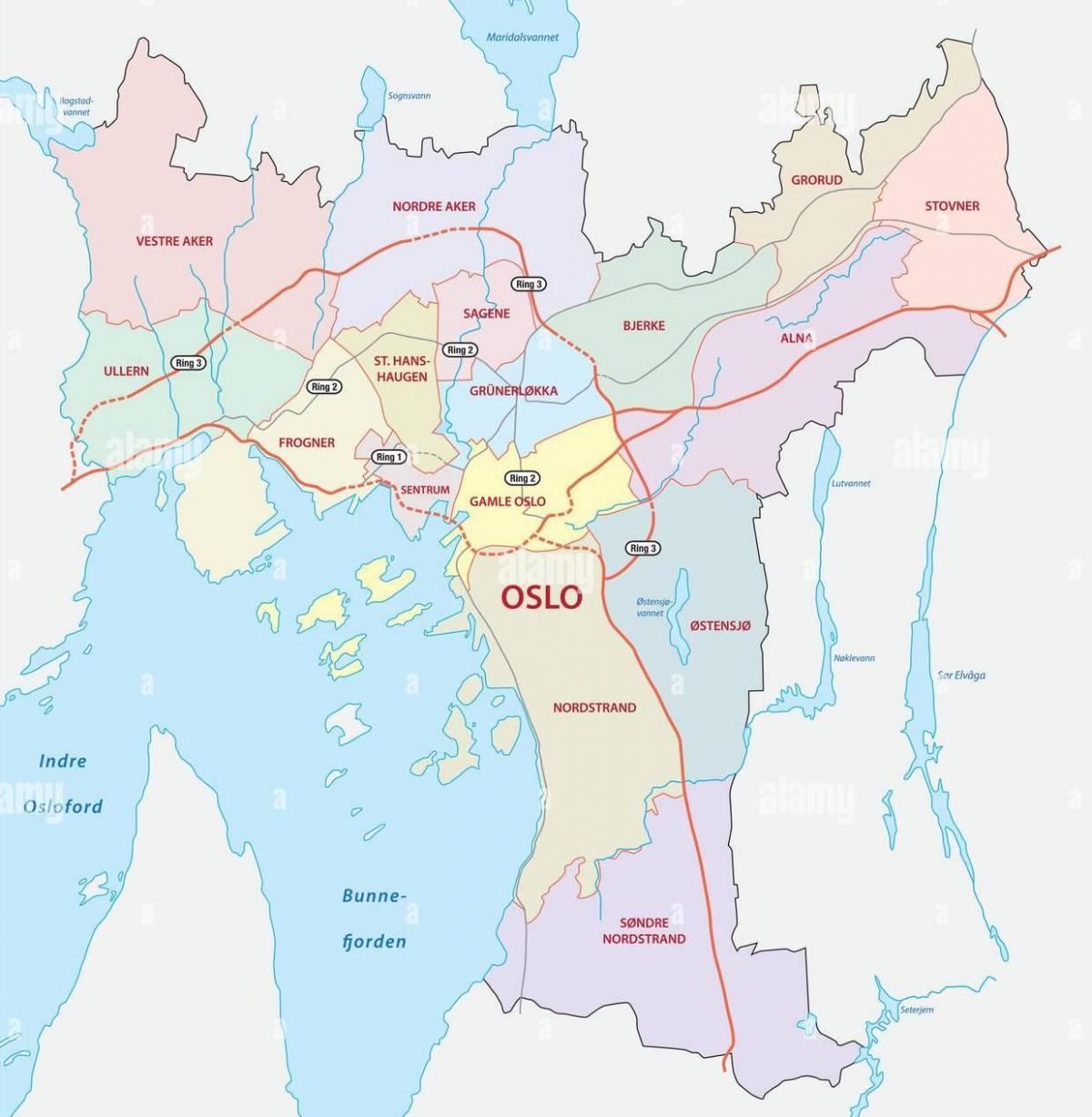 Oslo neighborhoods map