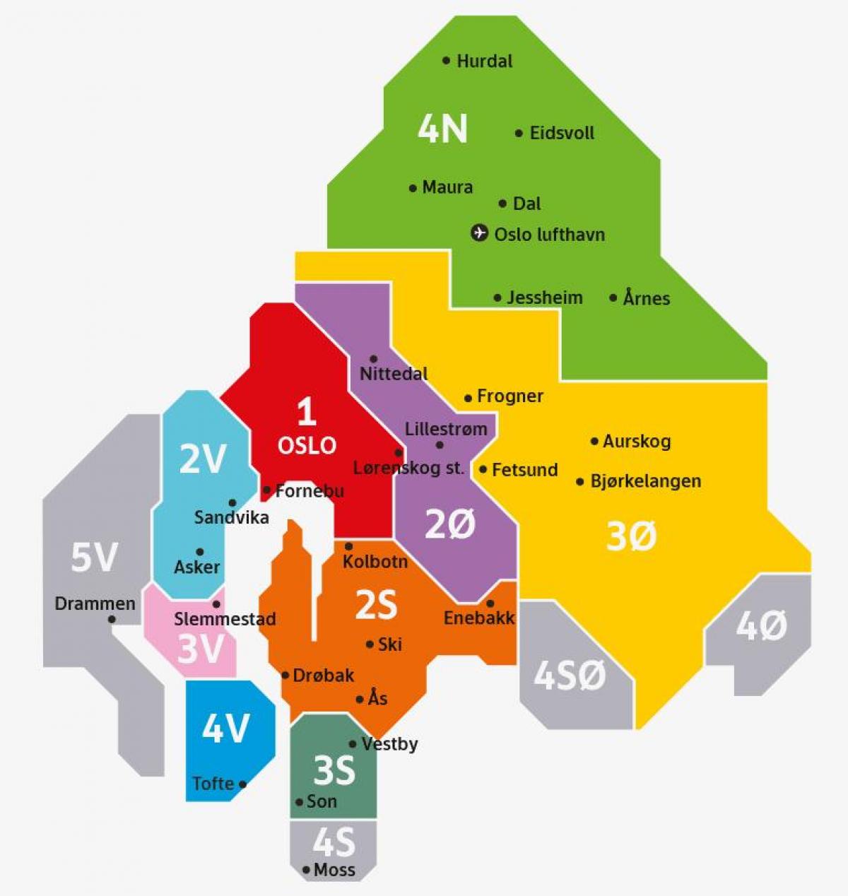 Oslo zones map